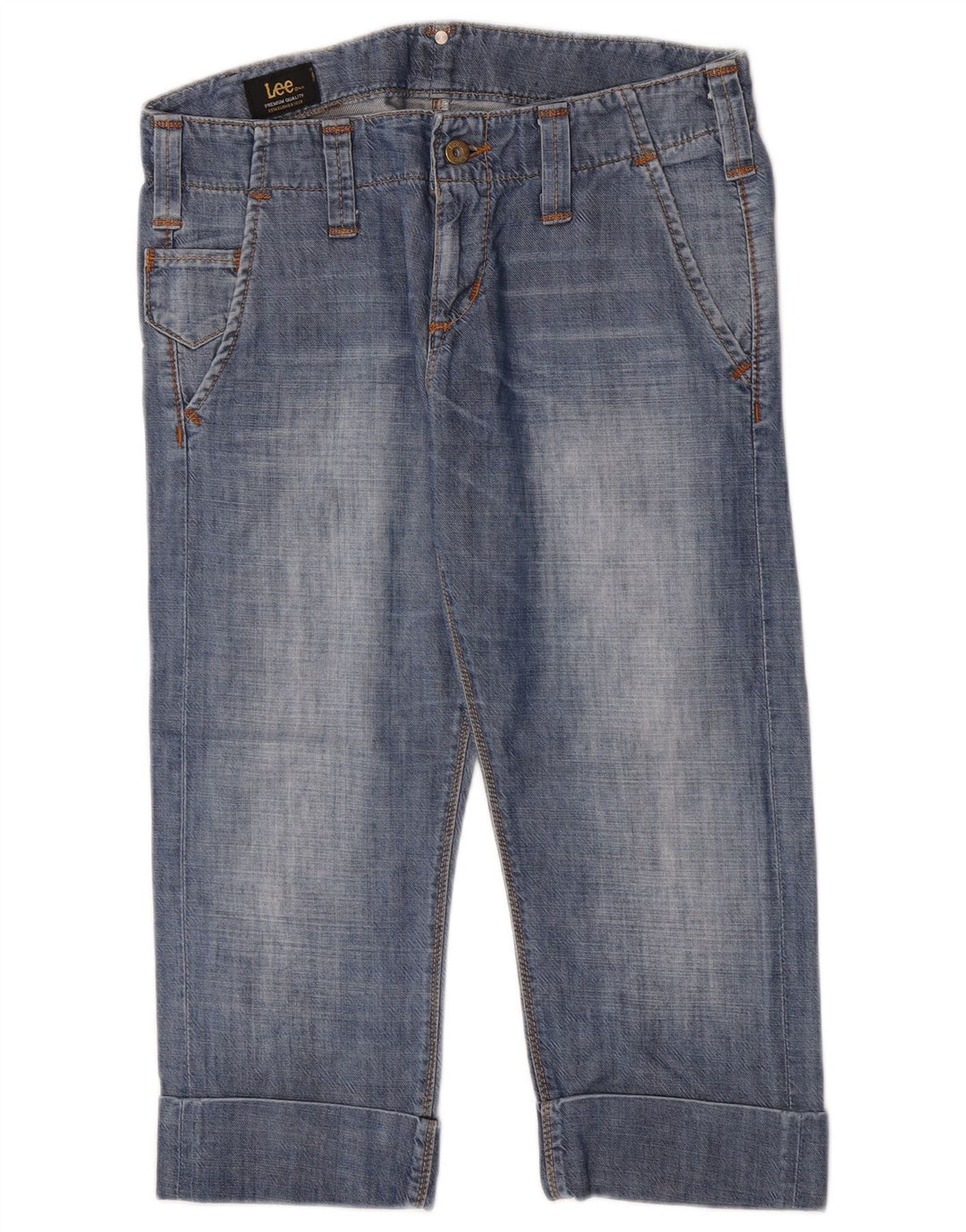 Lee Womens Key West Capri Jeans W29 L21 Azul Algodão