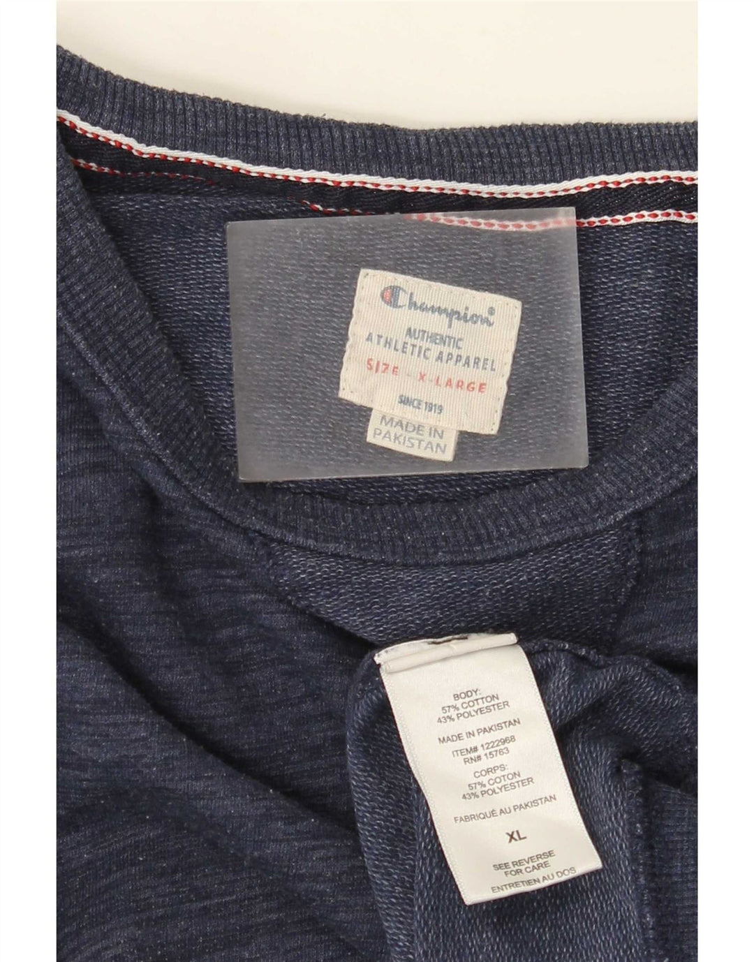 Champion moletom masculino jumper XL azul marinho algodão manchado