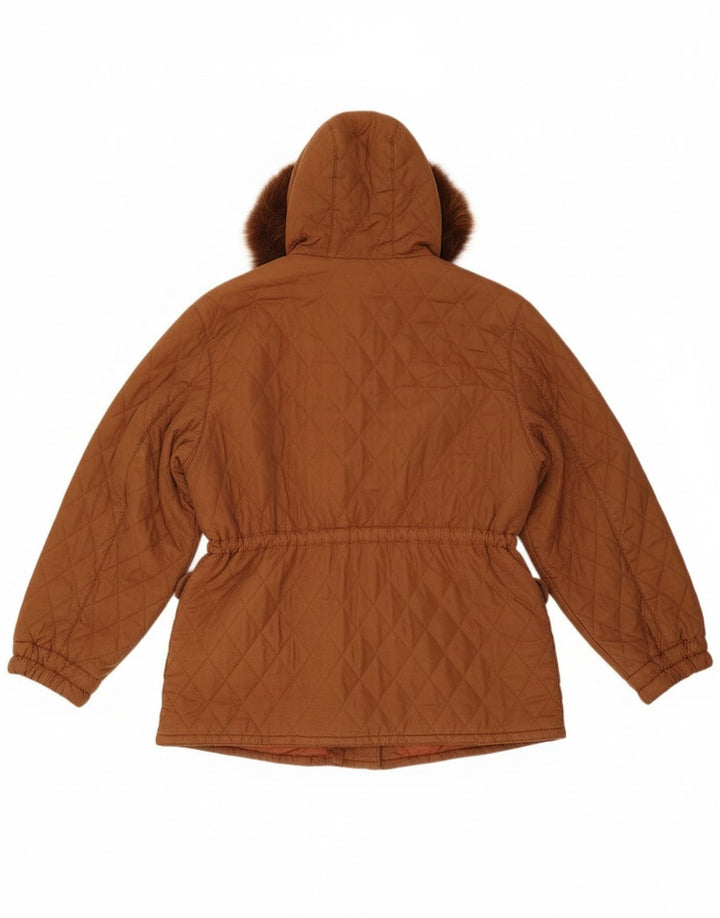 Jaqueta acolchoada com capuz grande Ileana Zara feminina IT 40 pequena marrom