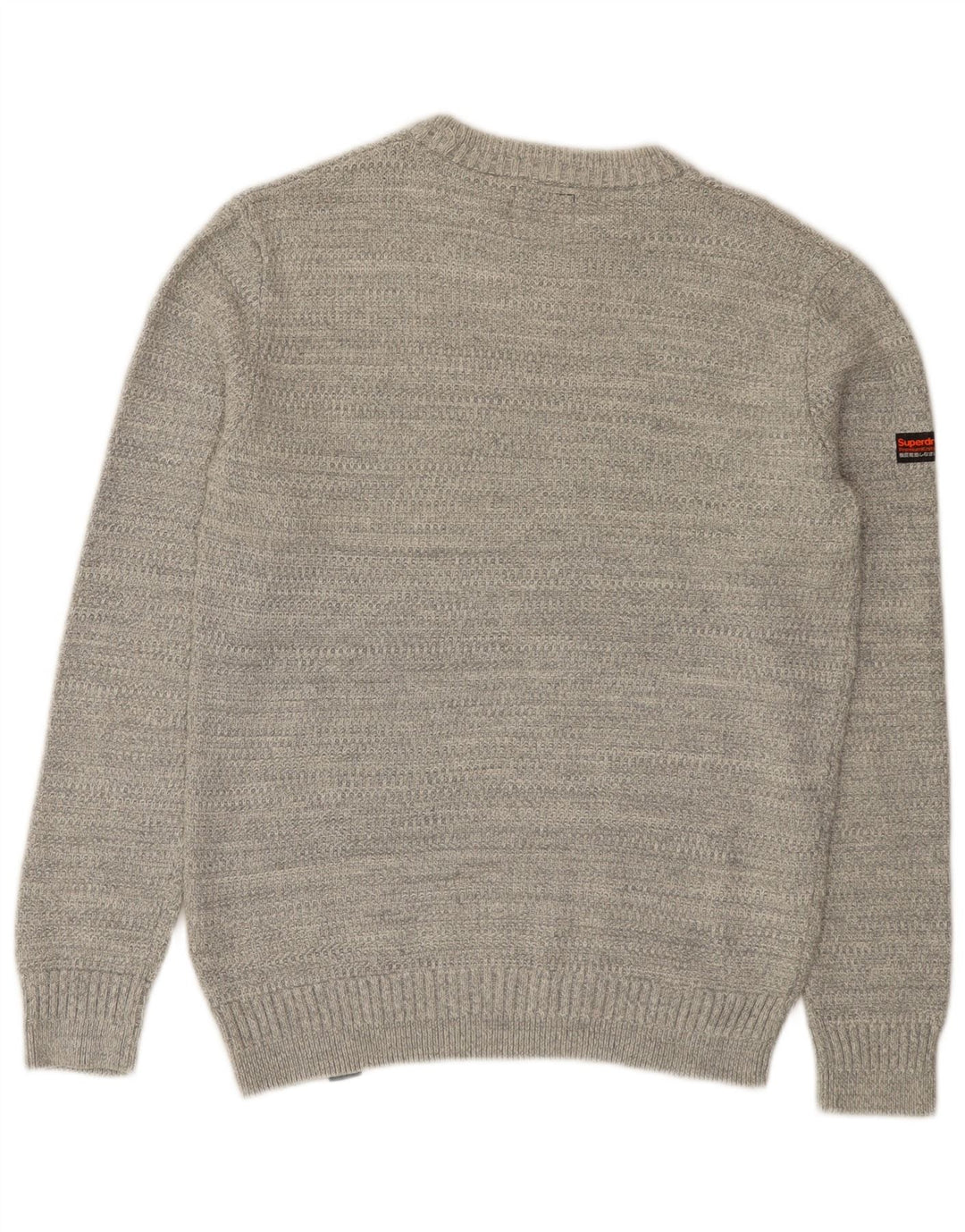 Suéter masculino Superdry com gola redonda e algodão cinza médio