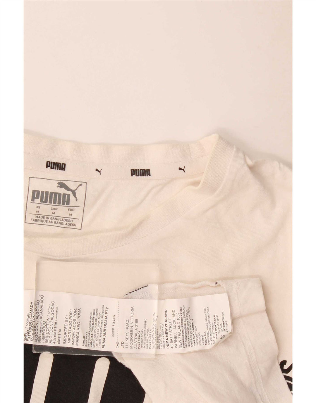Puma Mens Graphic T-Shirt Top Médio Algodão Branco