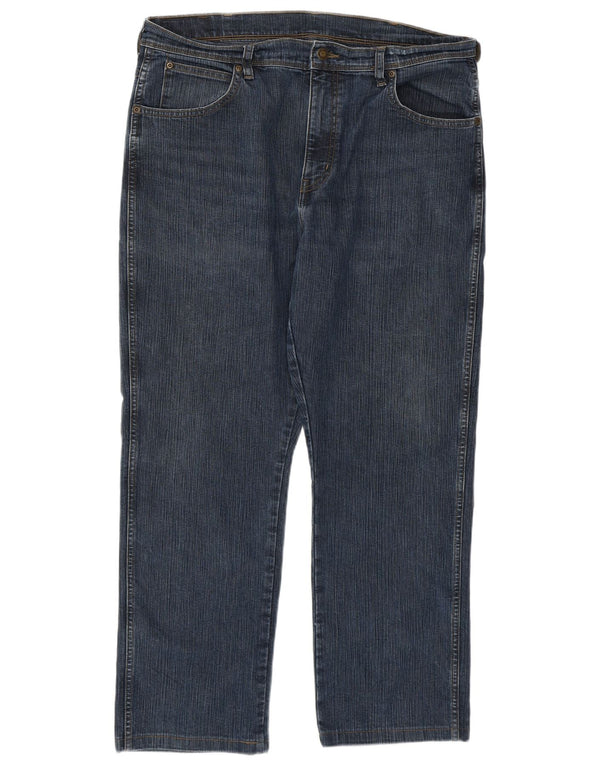 Calça jeans feminina WRANGLER regular fit reta W36 L26 algodão azul marinho