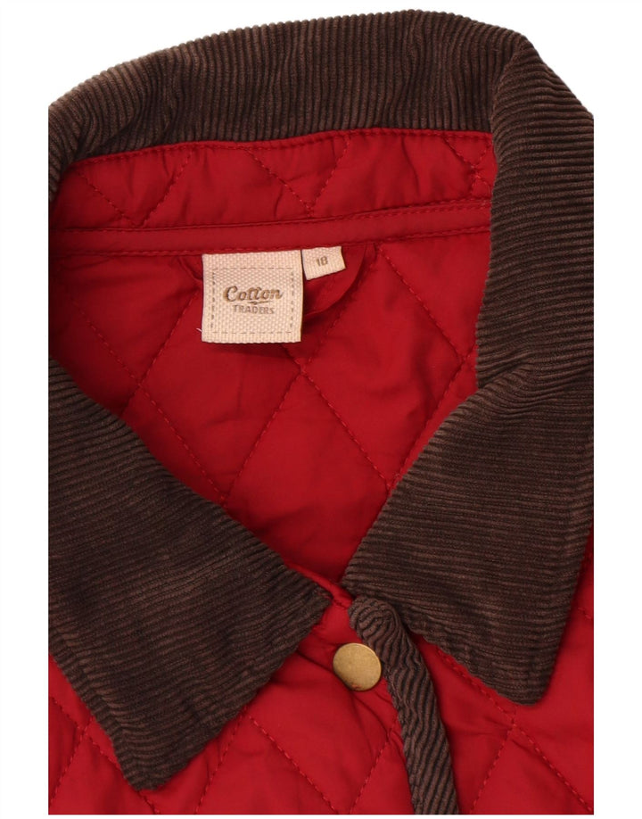 Sobretudo acolchoado feminino Cotton Traders UK 18 XL poliéster vermelho