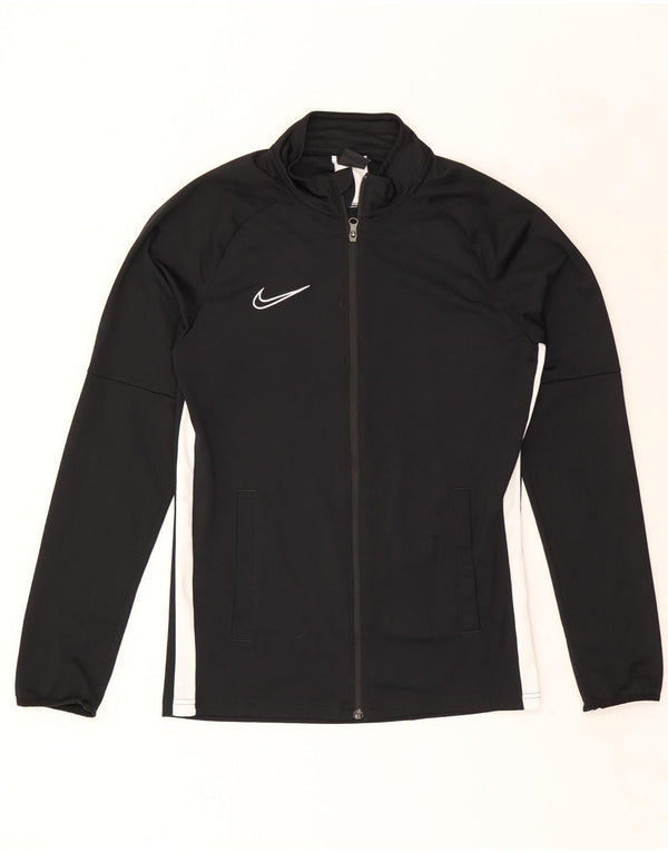 Nike Mens Dri Fit Tracksuit Top Jacket Pequeno Preto Colourblock Poliéster