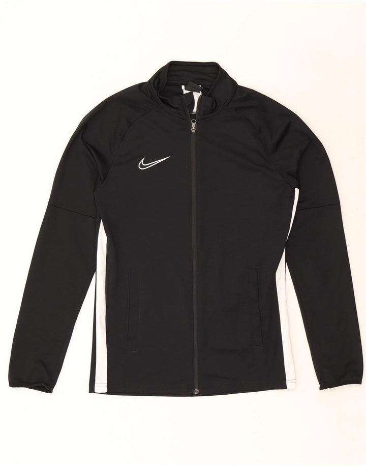 Nike Mens Dri Fit Tracksuit Top Jacket Pequeno Preto Colourblock Poliéster