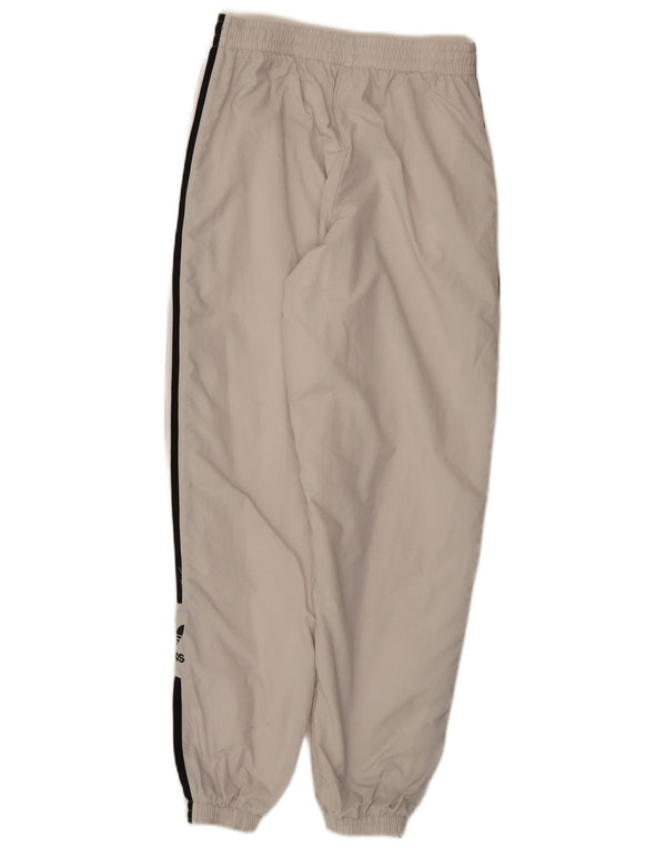 Adidas Womens Tracksuit Calças Joggers UK 10 Pequeno Branco Nylon