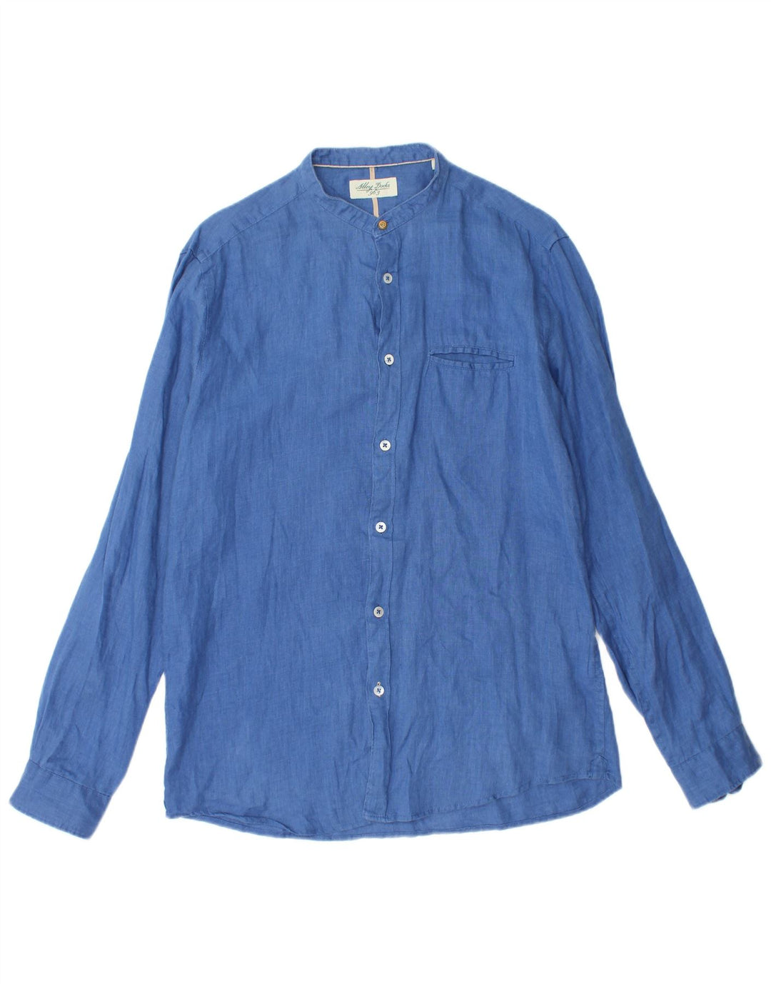 Camisa masculina ALLEY DOCKS linho azul médio