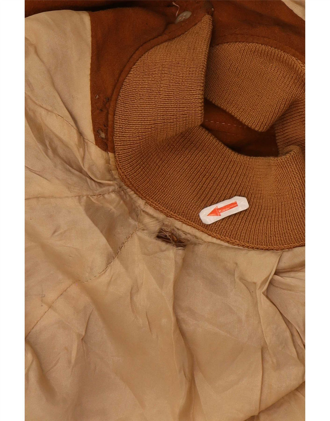Jaqueta bomber masculina vintage de camurça UK 38 bege médio