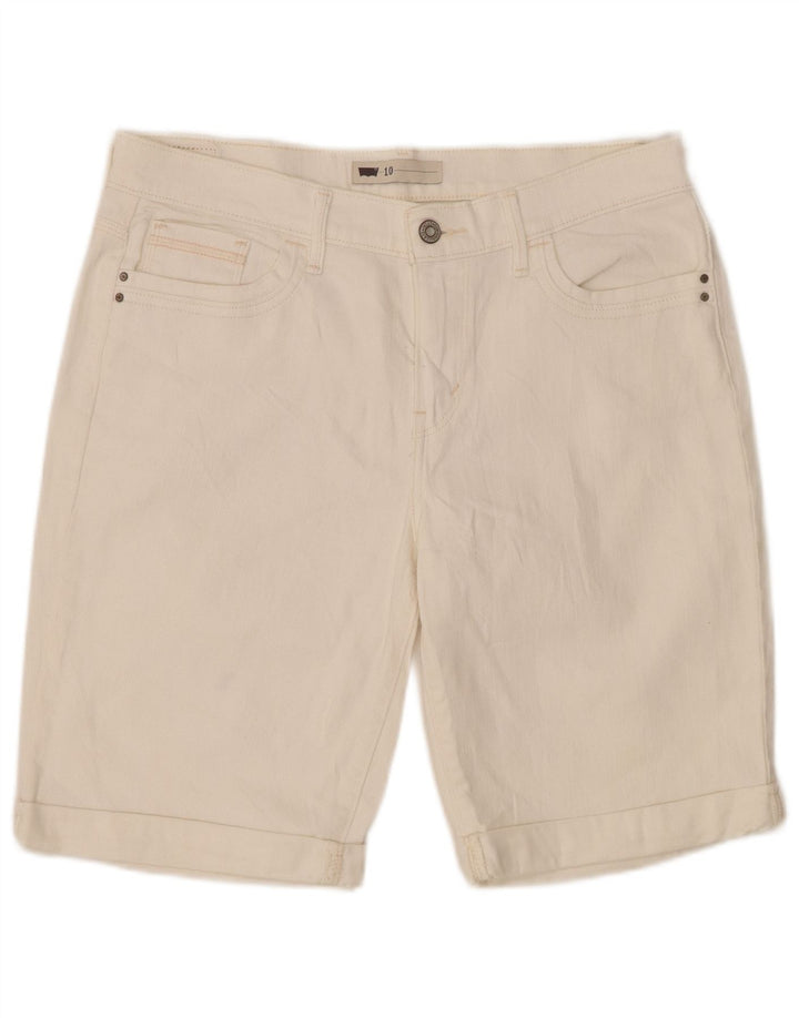 Shorts jeans feminino Levi's EUA 10 grande W30 branco