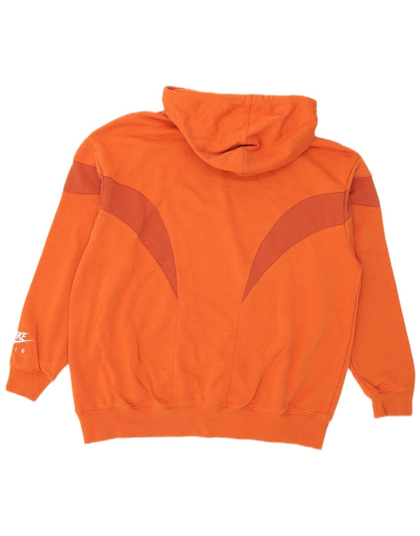 Moletom com capuz Nike masculino gráfico solto ajuste médio laranja colorblock algodão