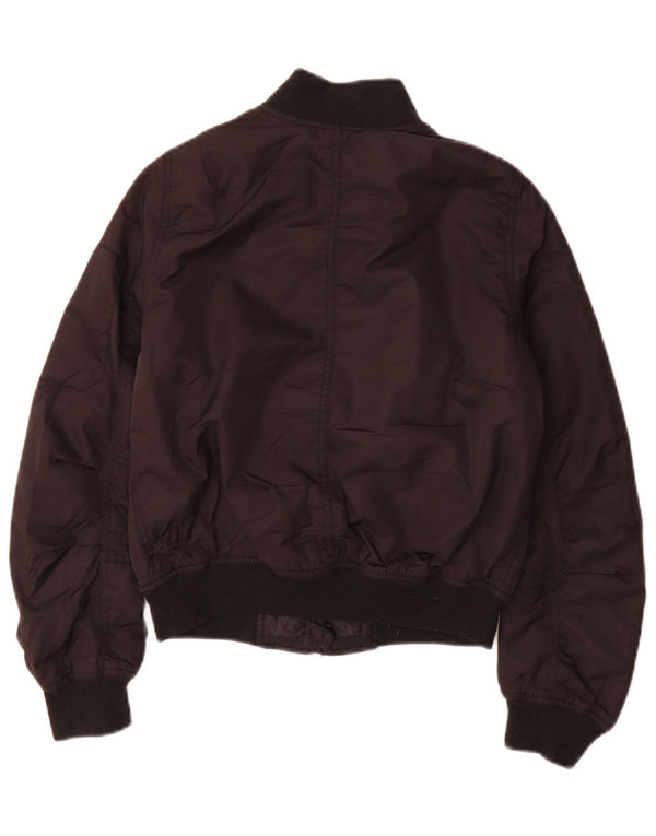 Jaqueta bomber superdimensionada feminina Topshop UK 6 XS poliéster preto