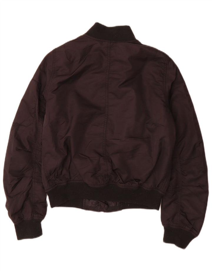 Jaqueta bomber superdimensionada feminina Topshop UK 6 XS poliéster preto