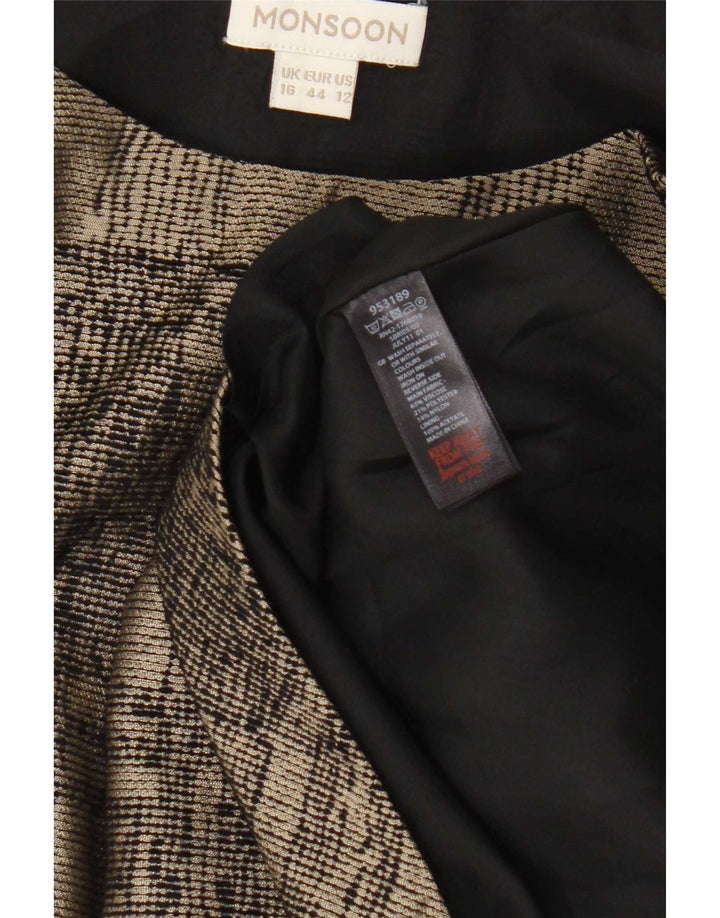 Vestido feminino monsoon sem mangas, tamanho UK 16, grande, xadrez marrom, clássico