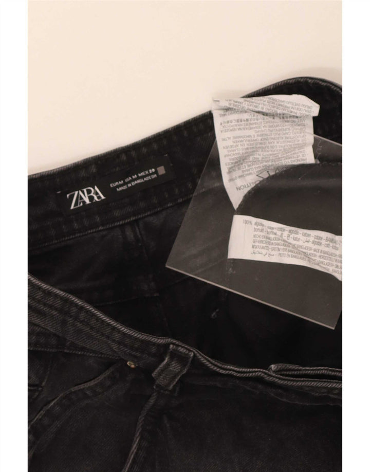 Zara Shorts jeans feminino médio W28 algodão preto
