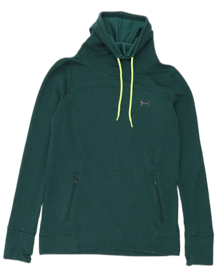 Under Armour feminino roll neck moletom jumper UK 10 pequeno verde