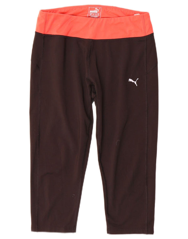 Puma Womens Capri Leggings UK 14 Médio Preto Colorblock Poliéster