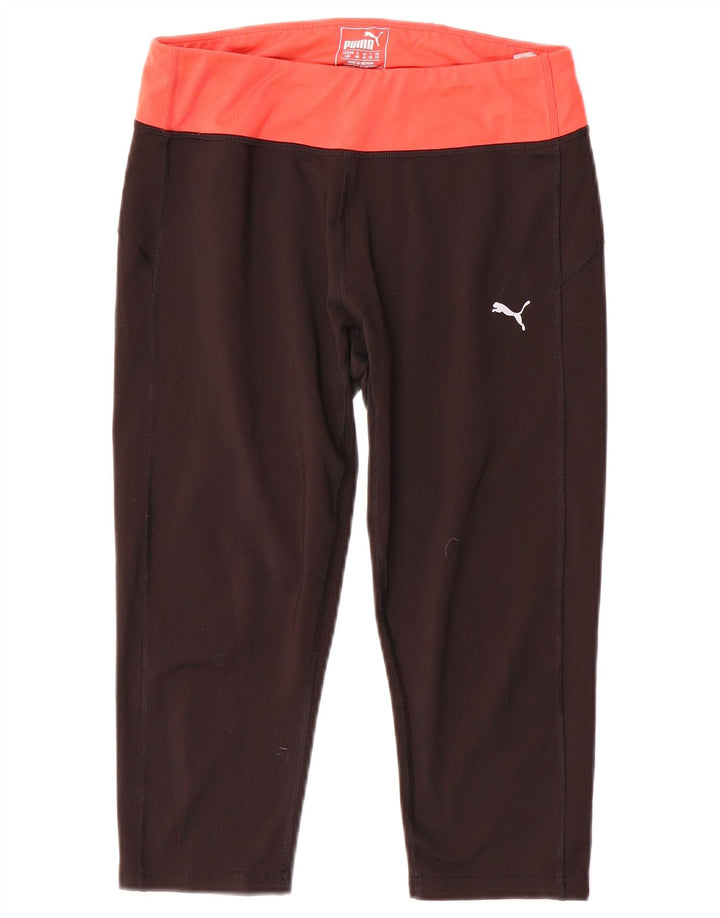 Puma Womens Capri Leggings UK 14 Médio Preto Colorblock Poliéster