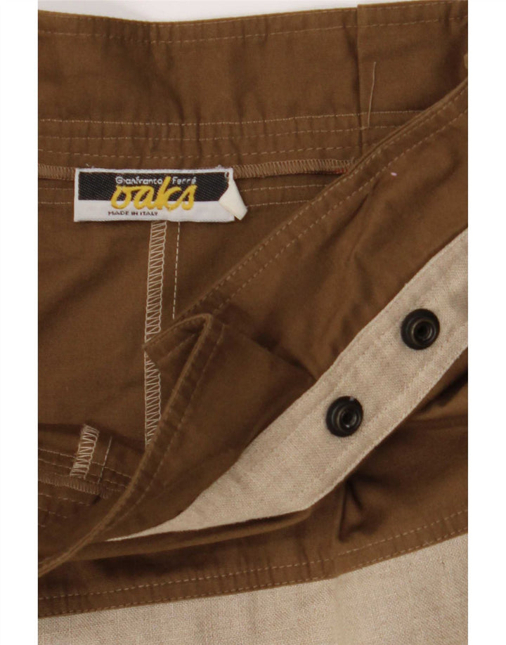 Gianfranco Ferre Shorts casual feminino W28 bloco colorido bege médio