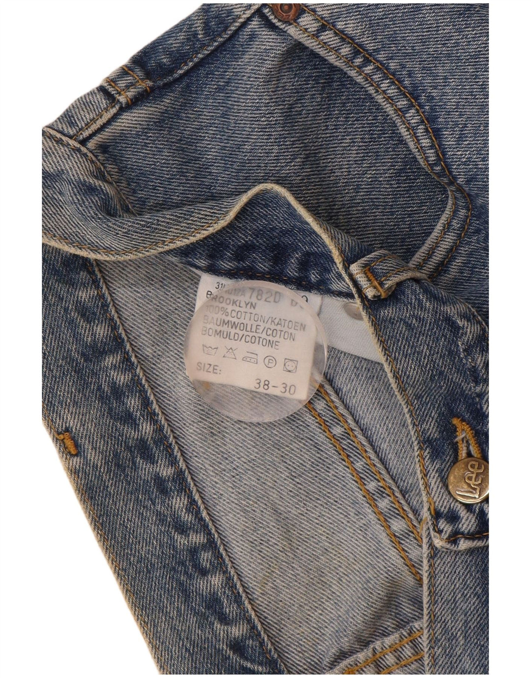 LEE Mens Straight Jeans W38 L30 Blue Cotton