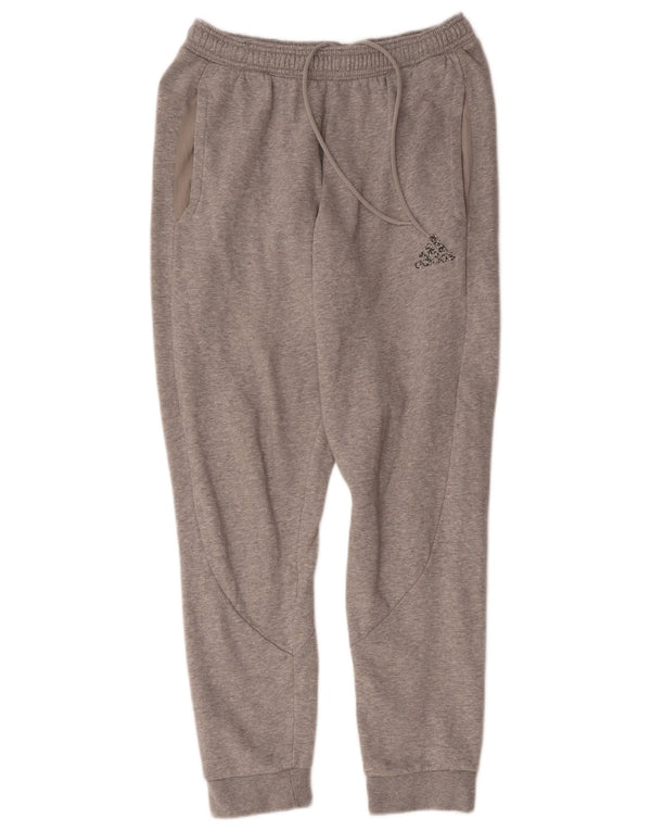 Calças de treino femininas Adidas Joggers UK 14 algodão cinza médio