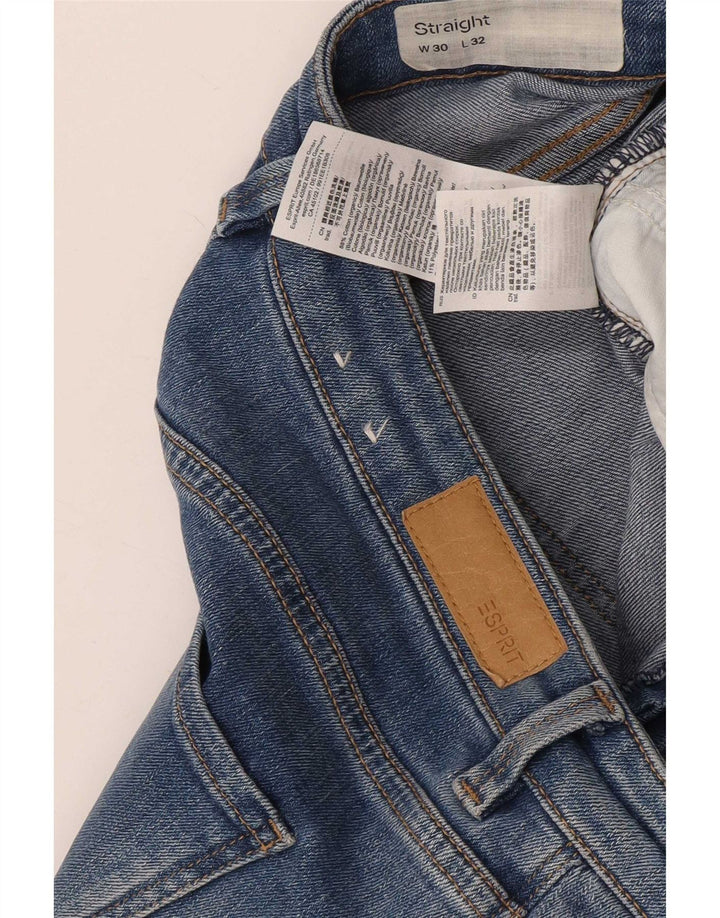 Calça jeans reta feminina Esprit W30 L32 algodão azul