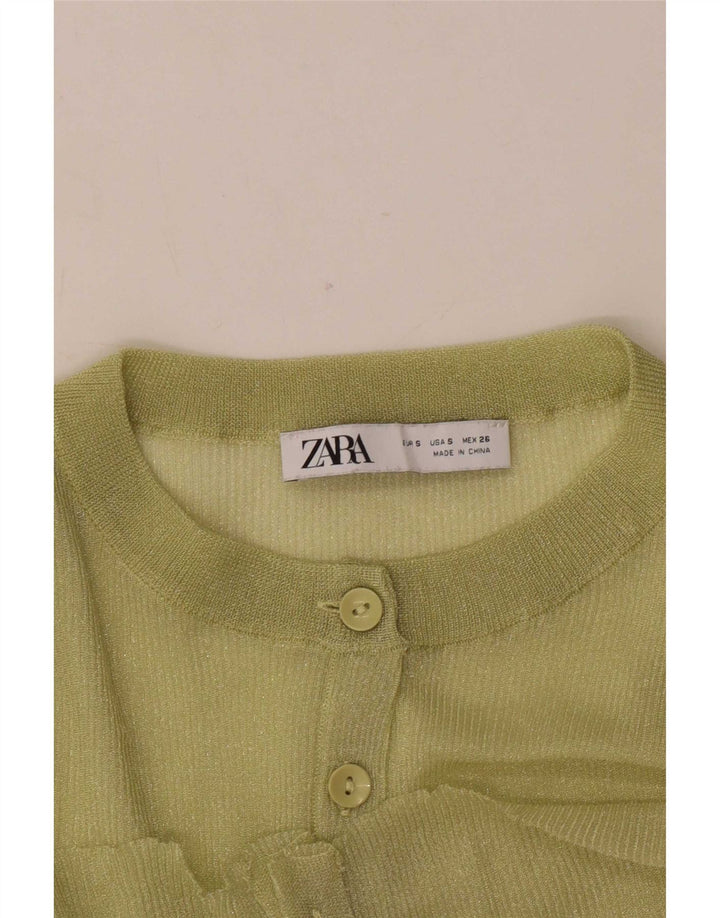 Suéter cardigã feminino grande da Zara Reino Unido 10 pequeno verde