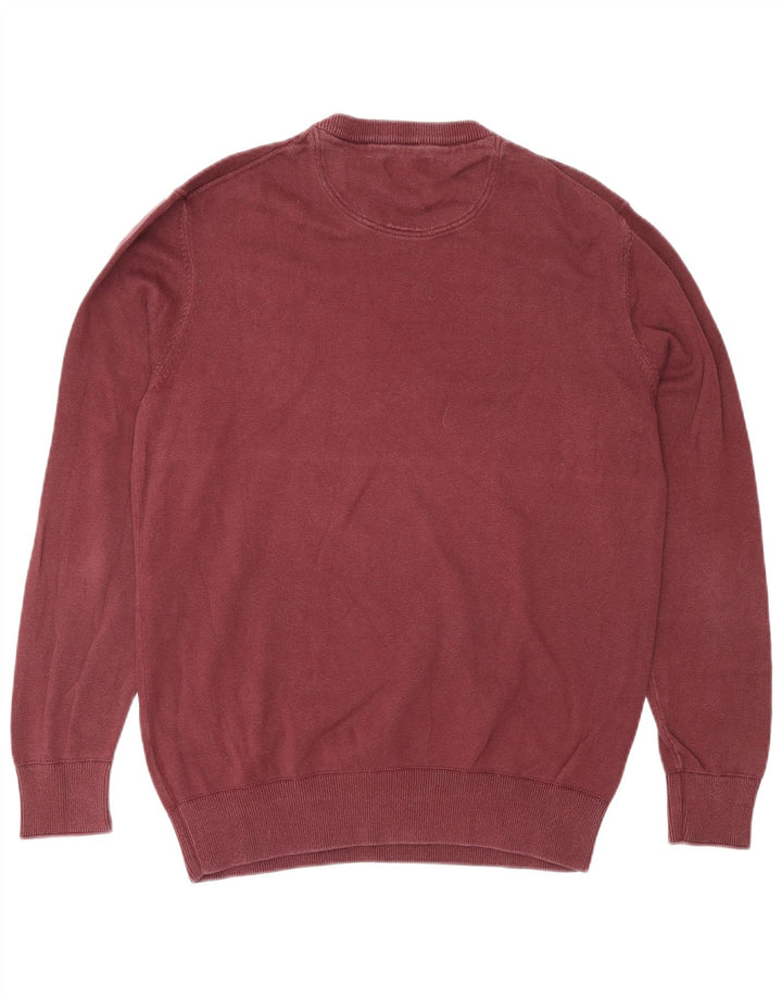 Suéter masculino TIMBERLAND com gola redonda, algodão médio borgonha