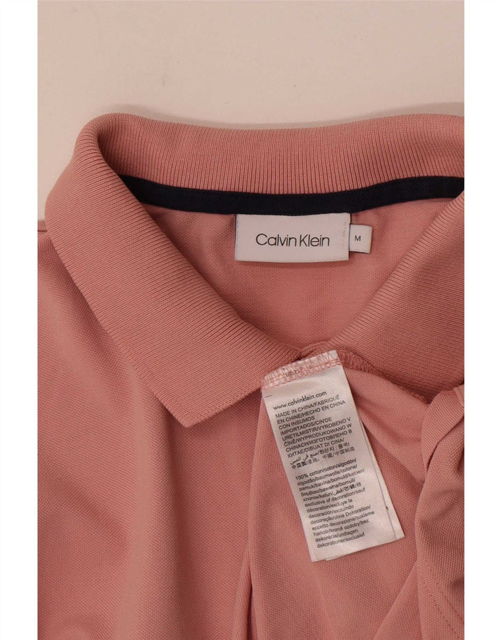 Camisa polo masculina Calvin Klein algodão rosa médio