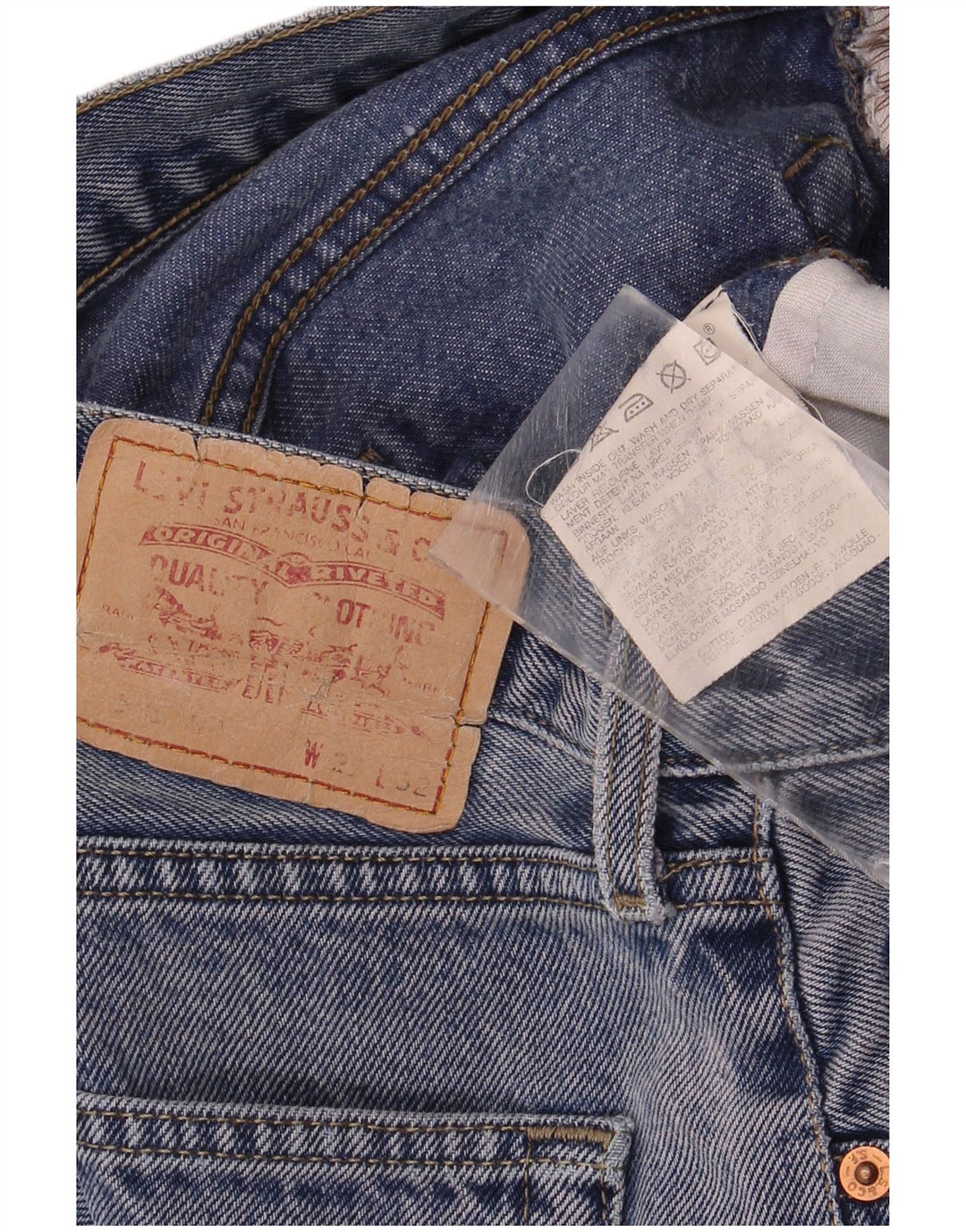 Jeans retos masculinos Levi's W29 L28 algodão azul
