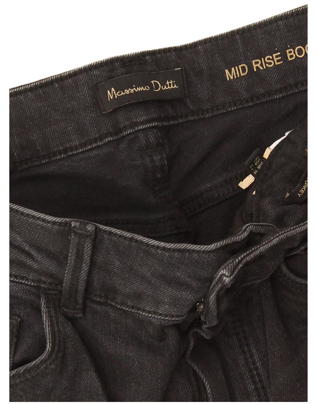 Jeans feminino Massimo Dutti cintura média bootcut EU 38 pequeno W28 L32 cinza