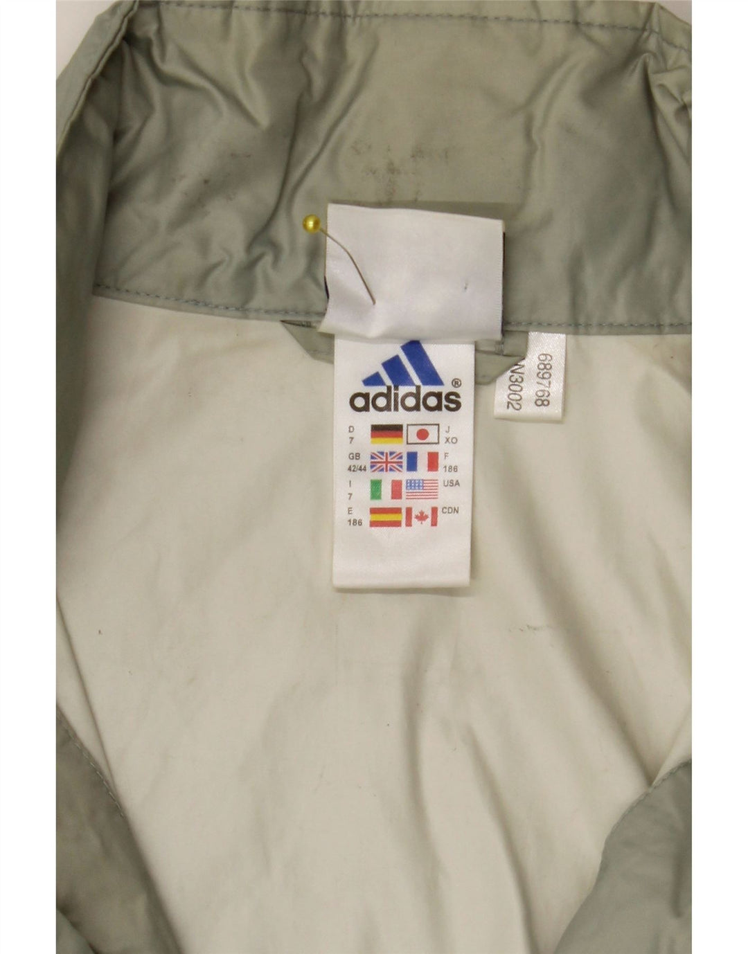 Jaqueta de chuva masculina Adidas com capuz UK 42/44 grande poliamida verde