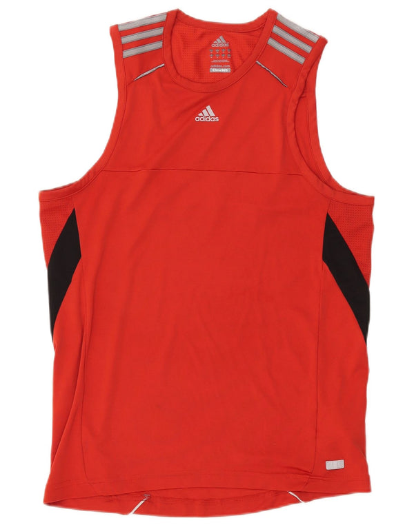 Adidas Mens Colete Top Médio Poliéster Vermelho