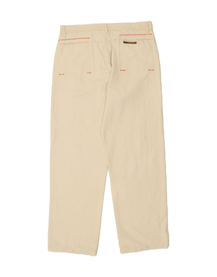 SERGIO TACCHINI Mens Straight Casual Trousers W34 L30 Beige Cotton Vintage Sergio Tacchini and Second-Hand Sergio Tacchini from Messina Hembry 