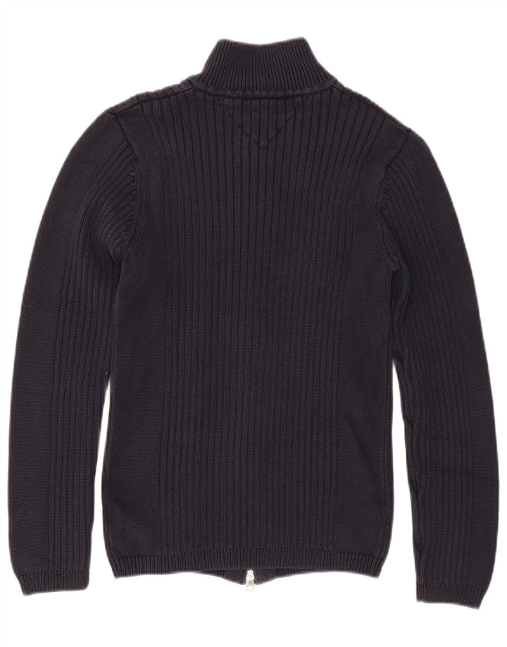 Suéter cardigã feminino Tommy Hilfiger Reino Unido 12 algodão azul marinho médio