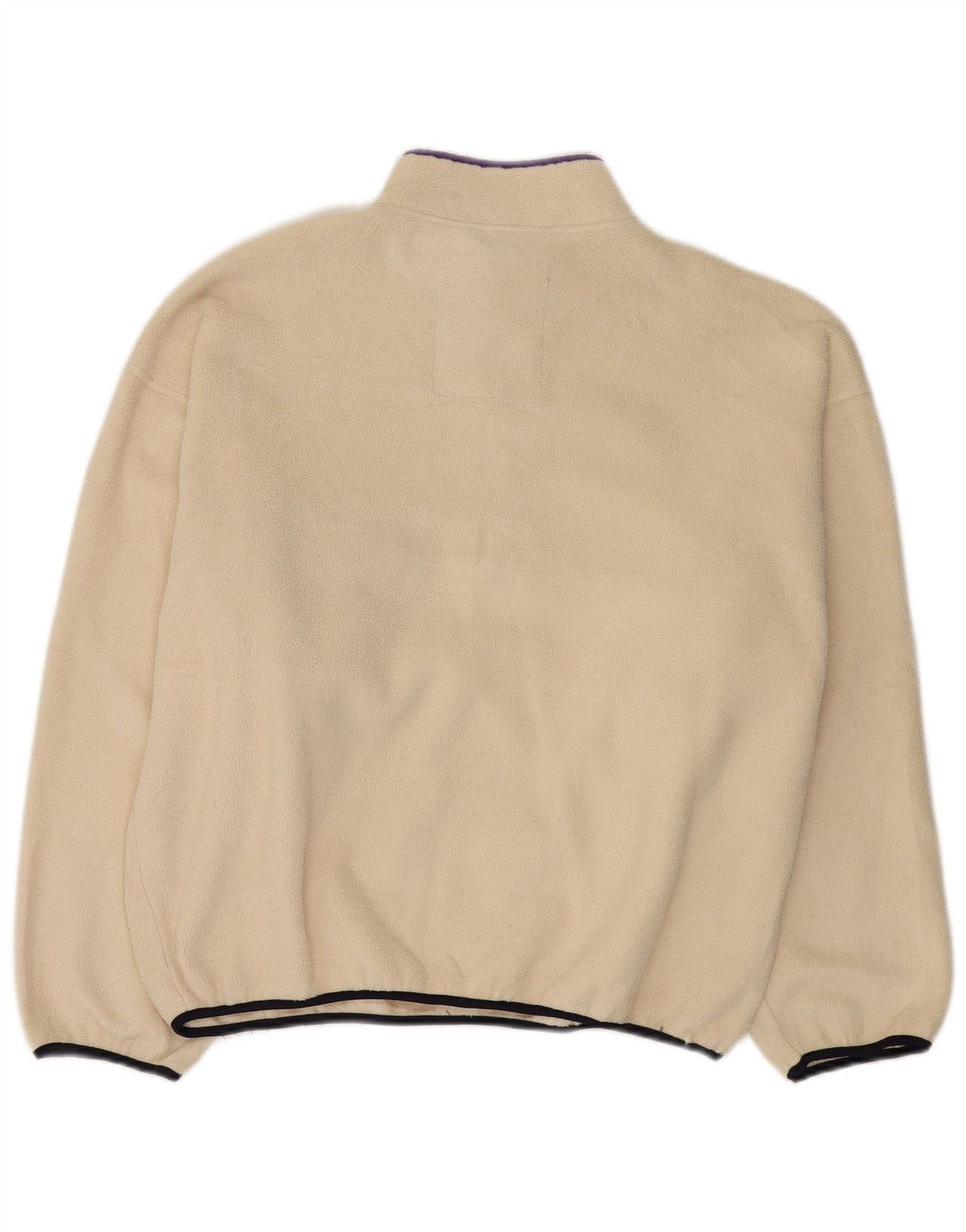 Suéter de lã feminino Think Pink com gola grande e zíper Reino Unido 14 médio off white