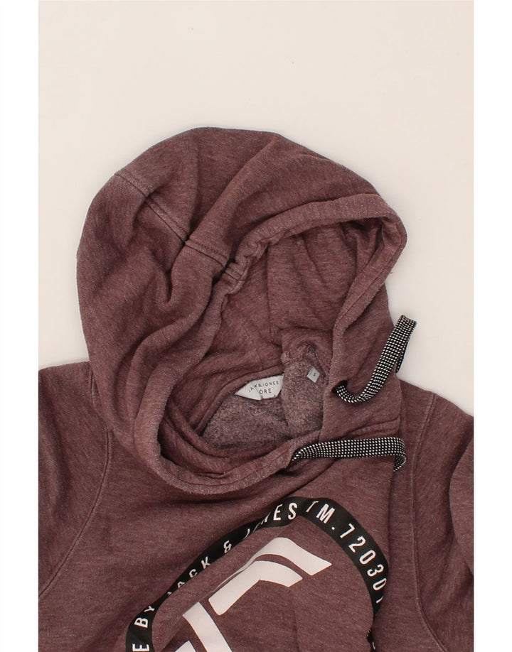 JACK & JONES Mens Graphic Hoodie Jumper Small Brown Cotton Vintage Jack & Jones and Second-Hand Jack & Jones from Messina Hembry 