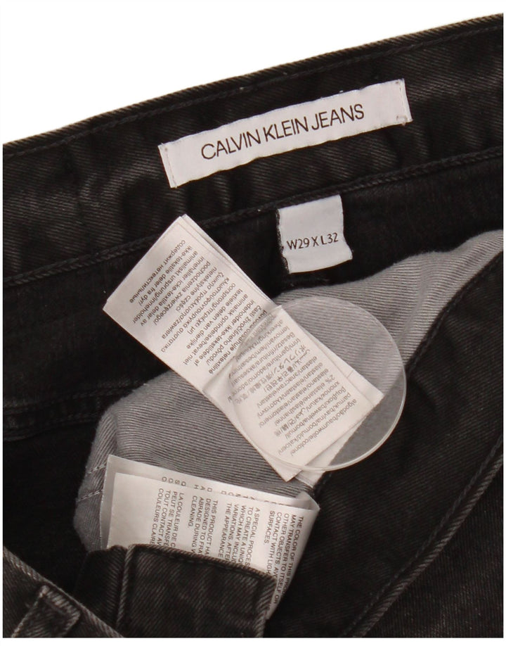 Calvin Klein Mens Jeans Slim W29 L32 Algodão Preto
