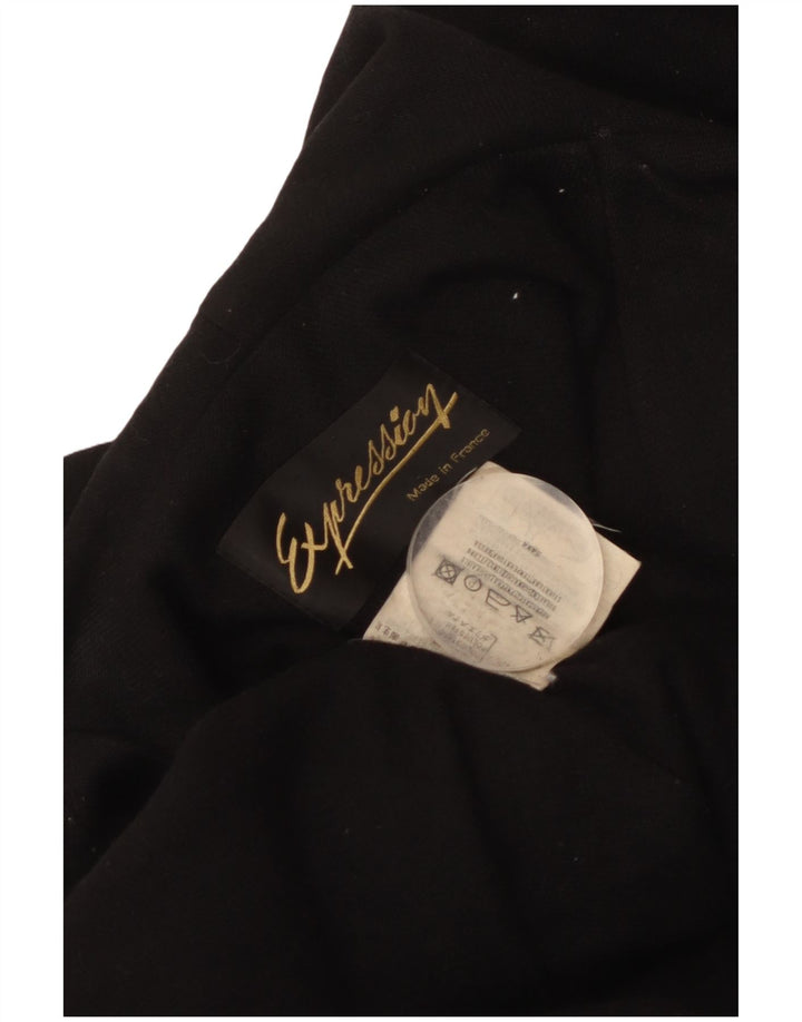 Sobretudo feminino vintage com capuz UK 18 XL poliéster preto