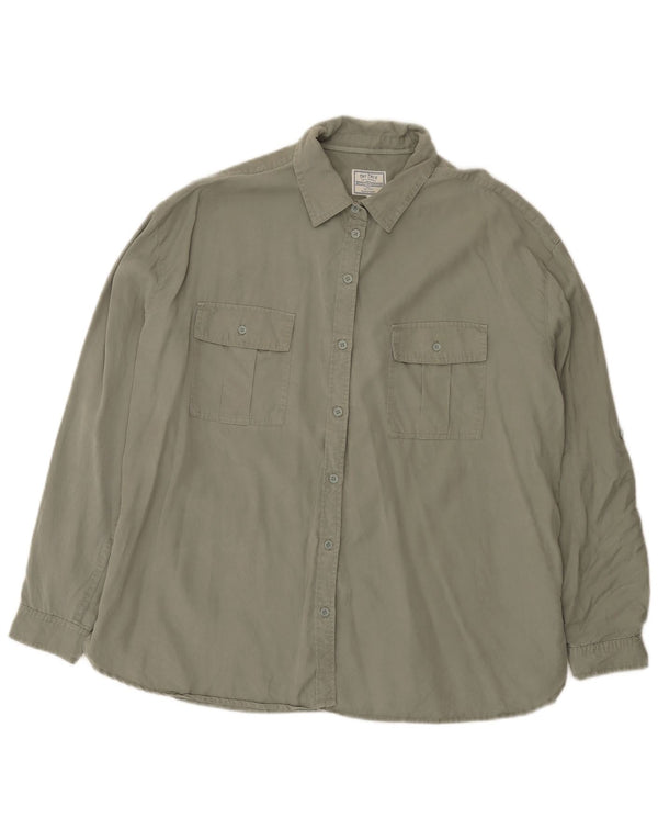 Camisa grande feminina Fat Face UK 16 Lyocell verde grande