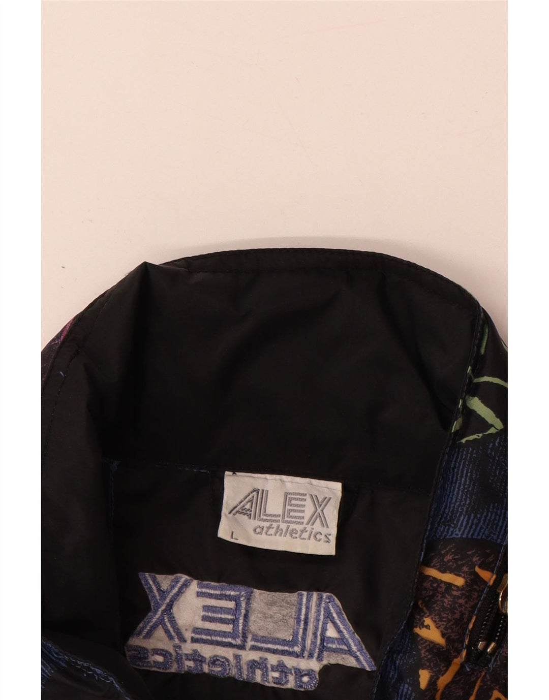 Jaqueta Anorak masculina ALEX ATLETIS Reino Unido 40 grande poliamida geométrica azul