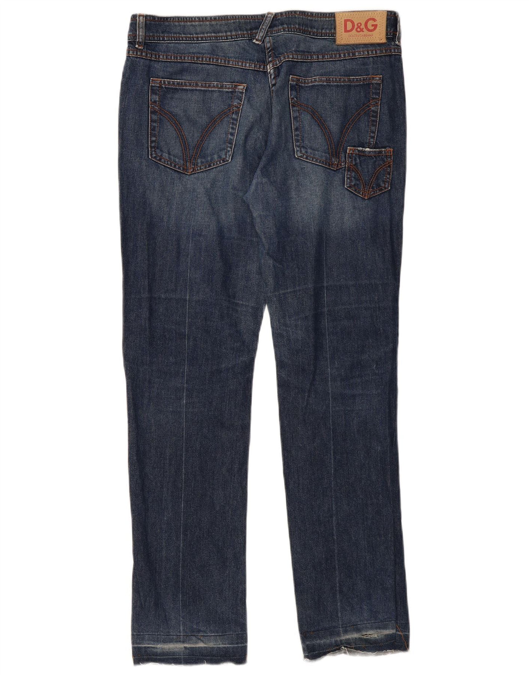 Calça jeans feminina DOLCE & GABBANA com corte justo e cintura baixa W34 L30 azul
