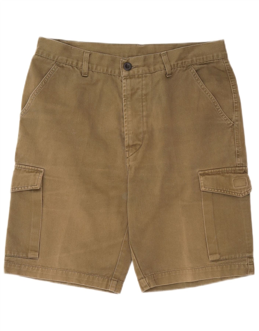 Metropolitan Mens Cargo Shorts W34 Grande Algodão Cáqui