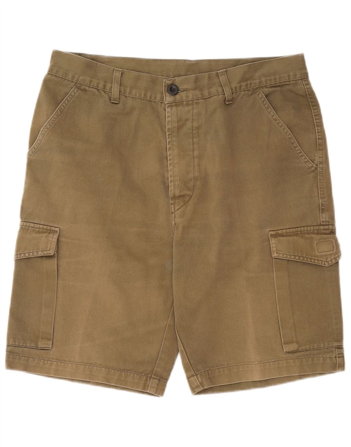 Metropolitan Mens Cargo Shorts W34 Grande Algodão Cáqui