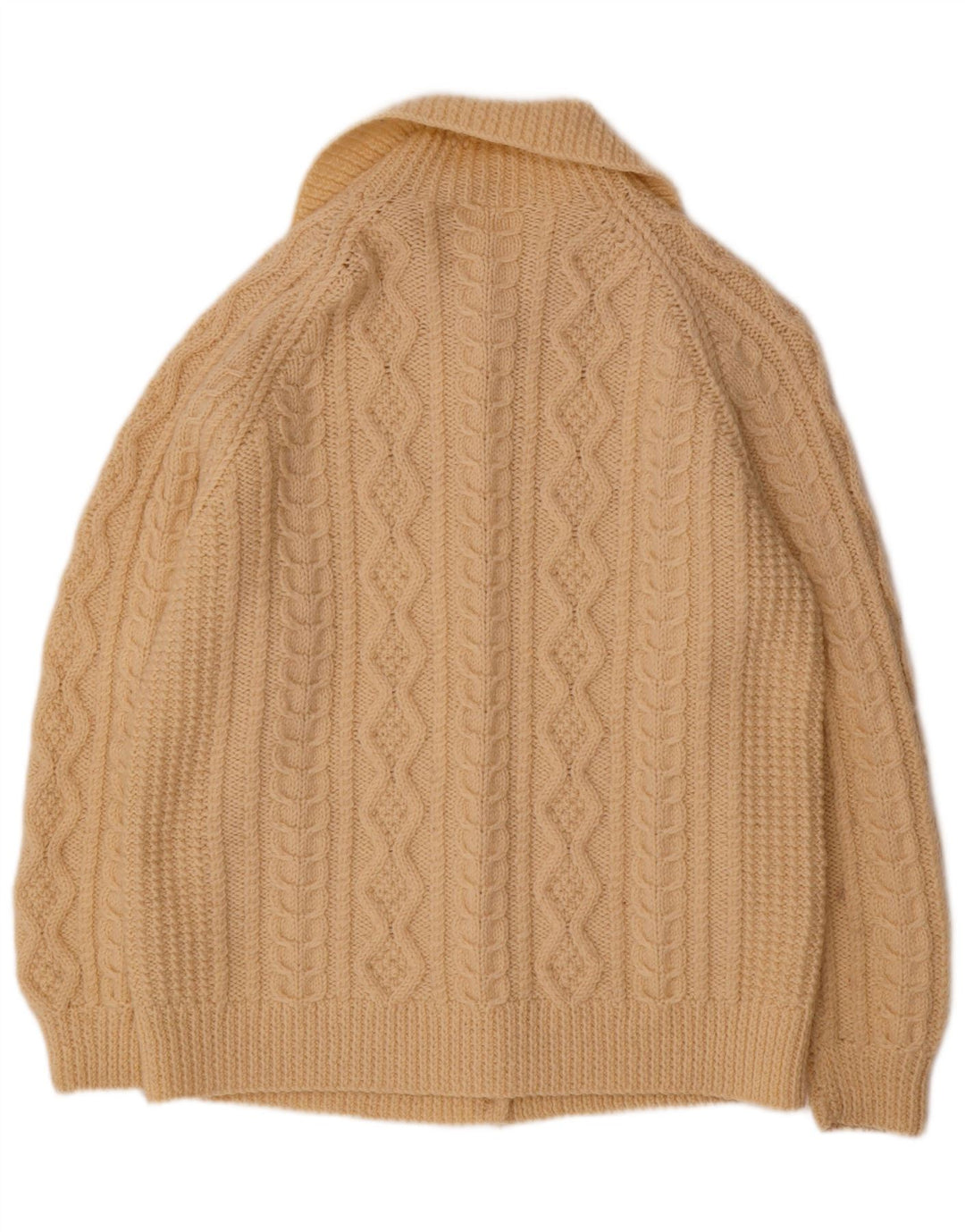 Suéter cardigã feminino VINTAGE Reino Unido 14 grande bege