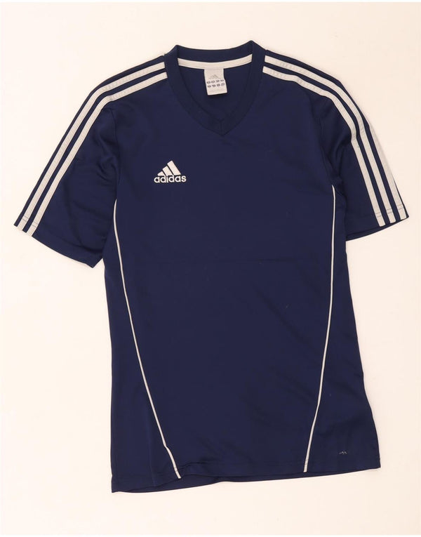 Adidas Mens Camiseta Top Pequeno Poliéster Azul Marinho