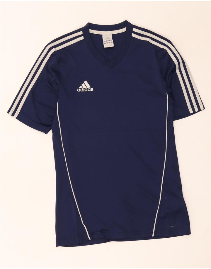 Adidas Mens Camiseta Top Pequeno Poliéster Azul Marinho