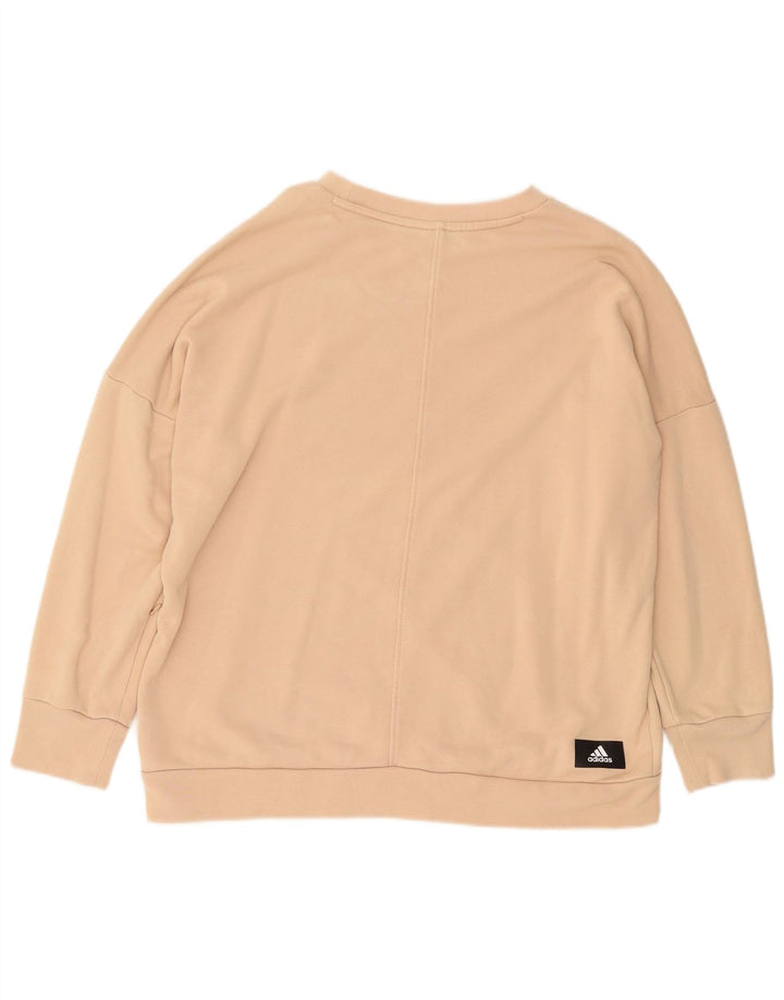 Adidas feminino gráfico oversized moletom jumper reino unido 12/14 médio bege