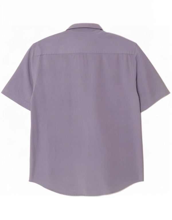 Camisa masculina de manga curta Slim Fit Jack Wills algodão azul médio