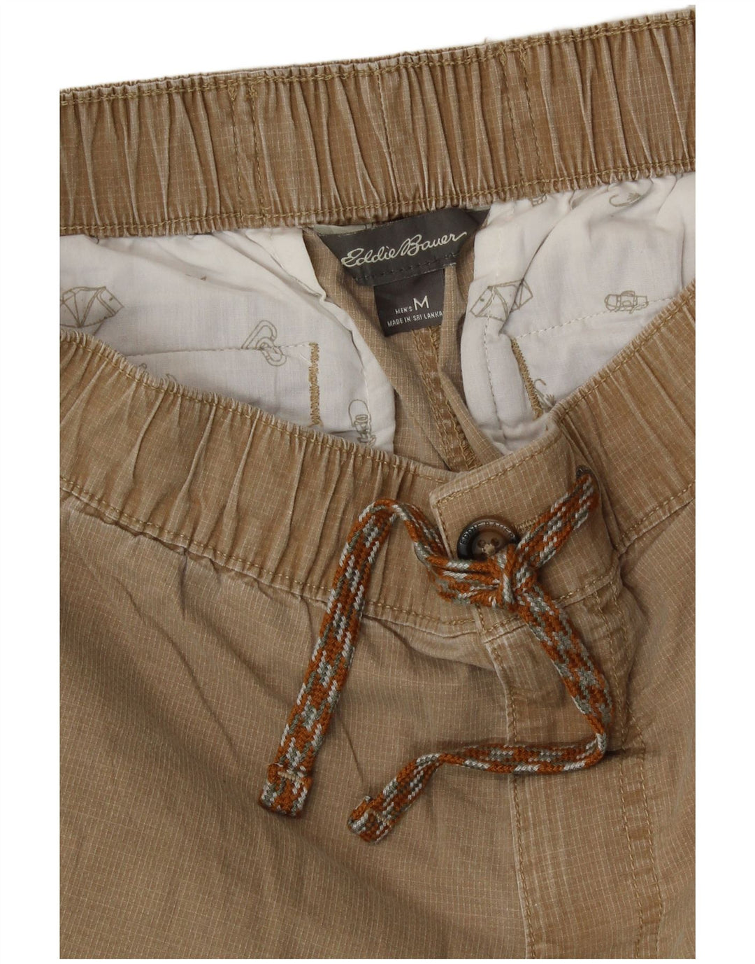 Eddie Bauer Mens Chino Shorts Médio W30 Algodão Bege