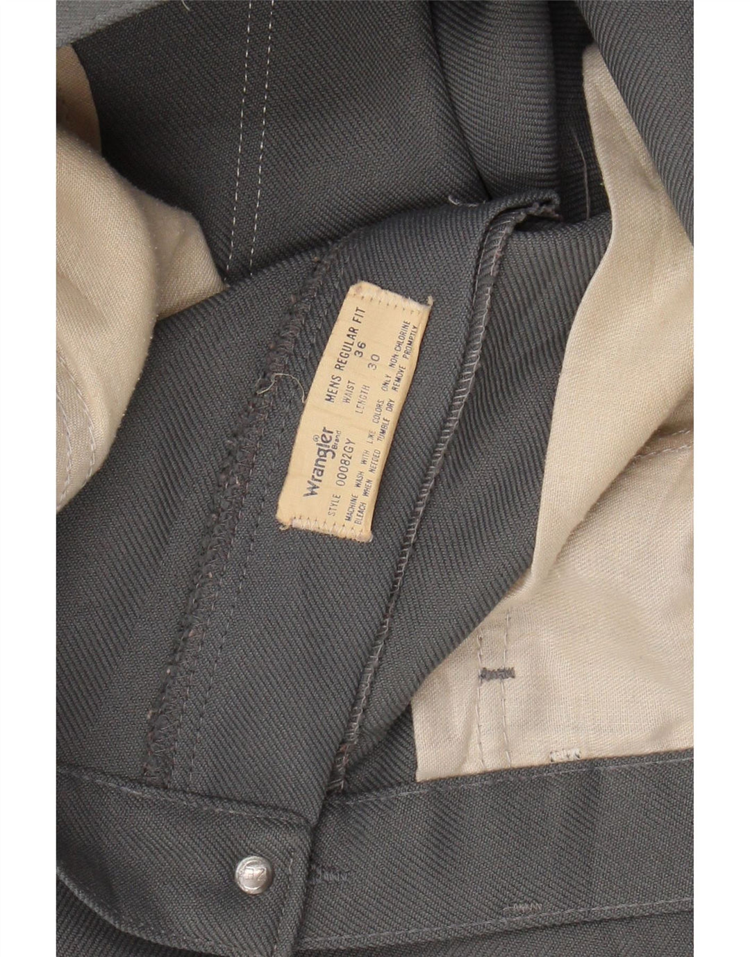 Calça casual masculina WRANGLER de ajuste regular W36 L30 cinza